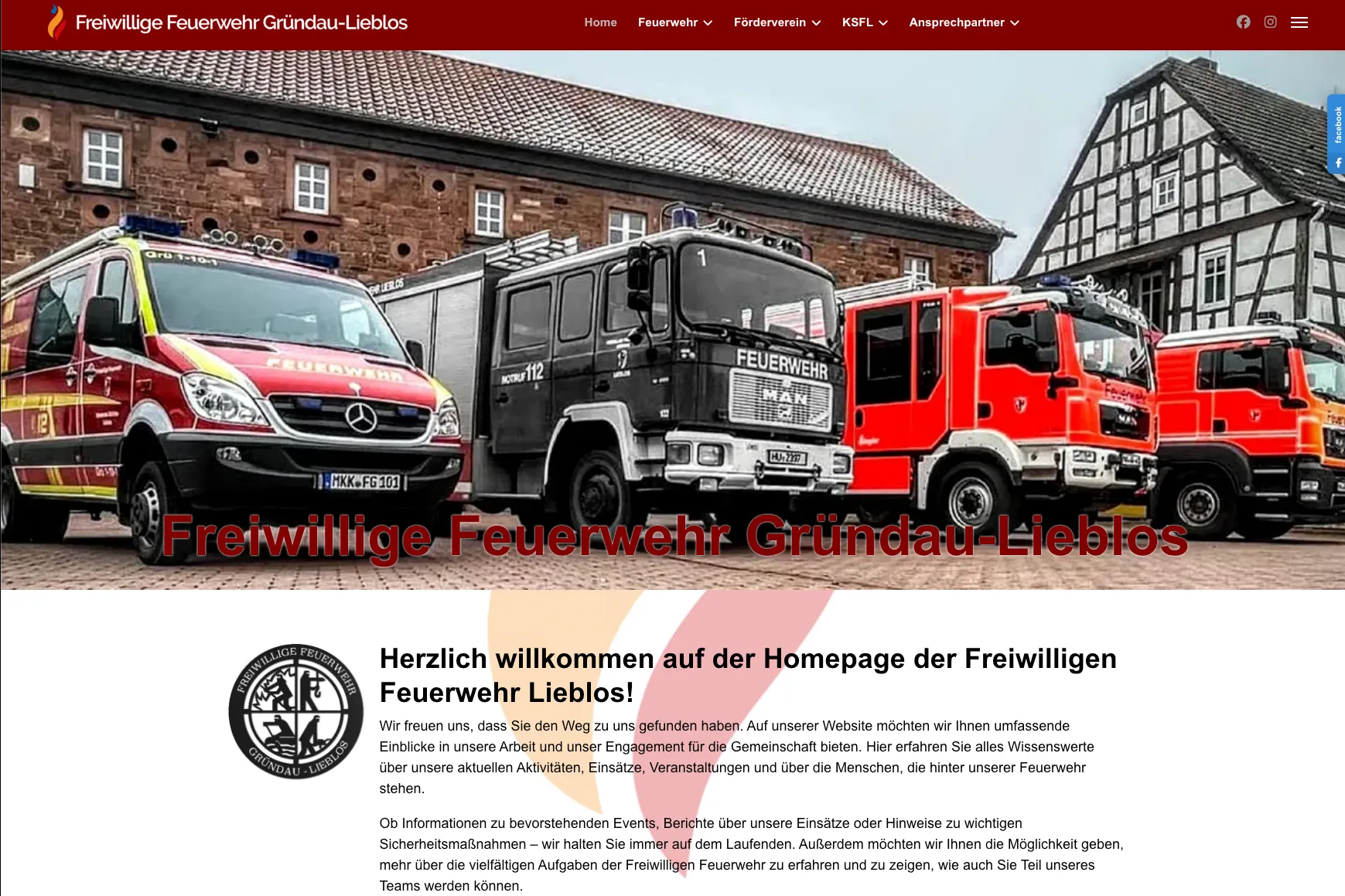 Freiwillige Feuerwehr Lieblos in Gründau: Einsatz und Vereinsleben.