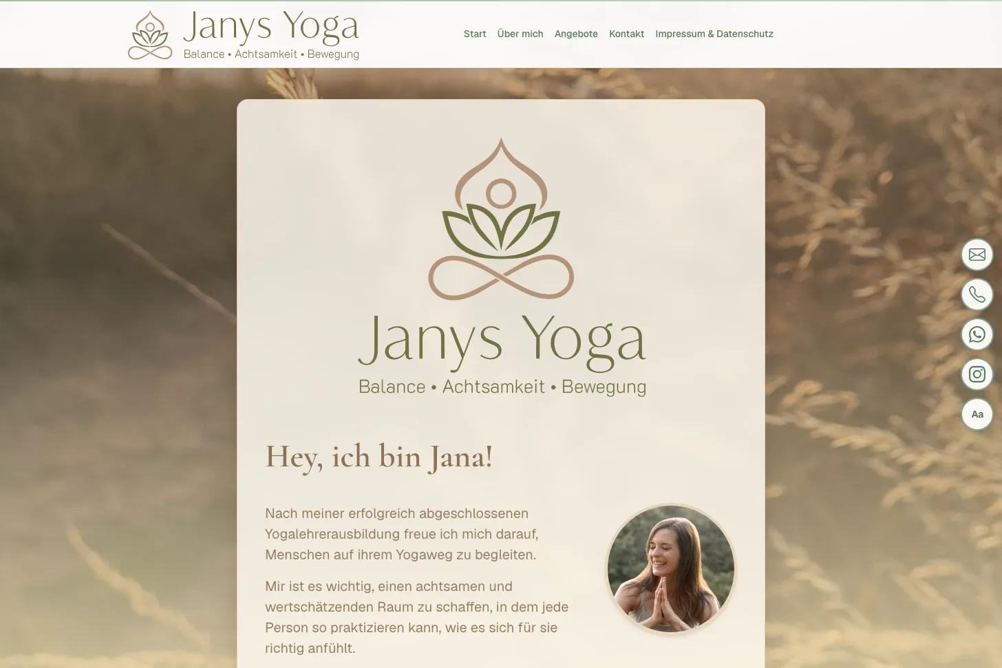 Janys Yoga: Yoga-Angebot im Main-Kinzig-Kreis und in der Wetterau.