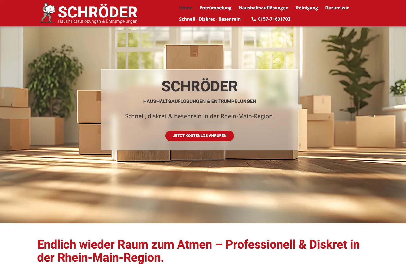 Schröder Entrümpelungen: Haushaltsauflösung in Langenselbold und Rhein-Main.
